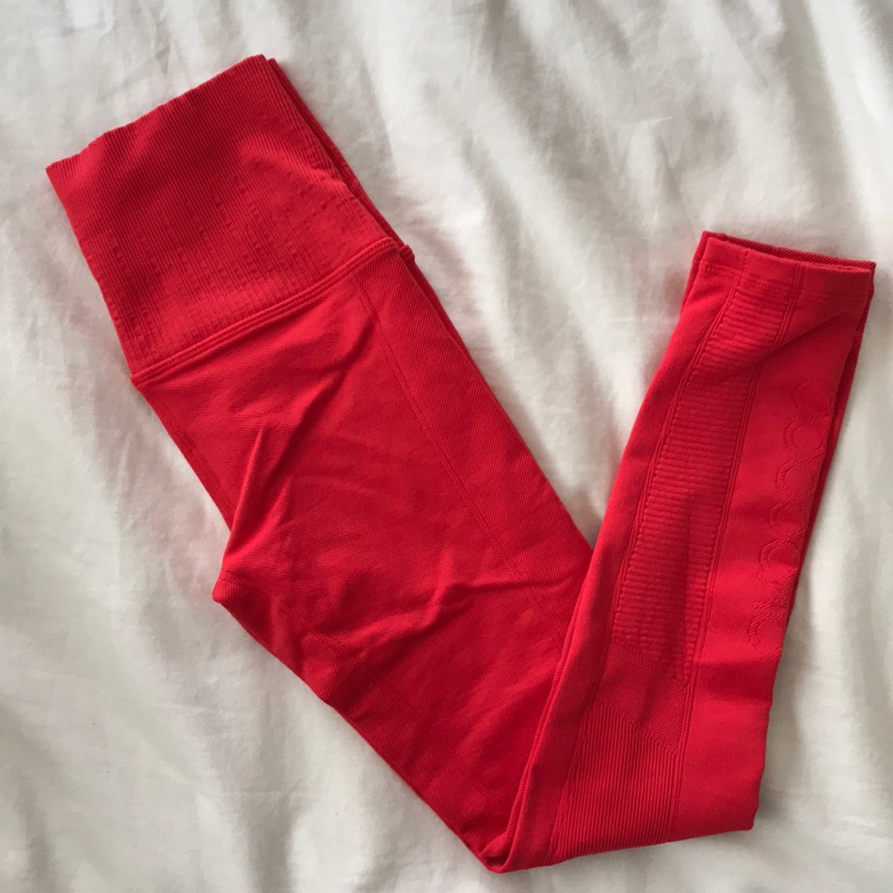 Red high waisted Avocado Leggings